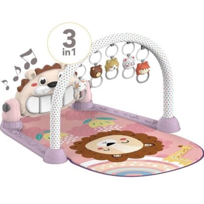 Maxi Baby Tapete de Atividades Bebê Piano Musical Lion (Rosa)