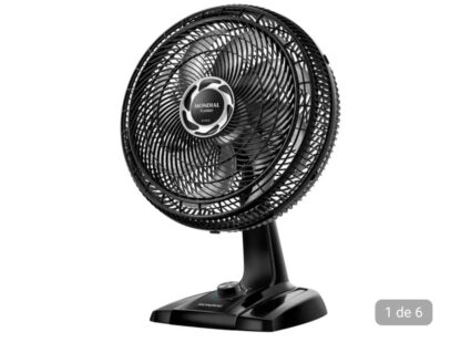 Ventilador de Mesa Mondial Turbo NVT-40-8P-B 40cm 8 Pás 3 Velocidades Preto e Prata