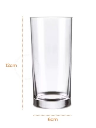 ￼Jogo 6 Copos De Vidro Long Transparente Londres Premium Para Bebidas 240ML