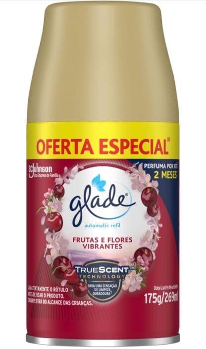 Glade Aromatizador de Ambiente Automático, Glade Refil, Odorizador de Ambiente, Frutas e Flores Vibrantes, 269ml
