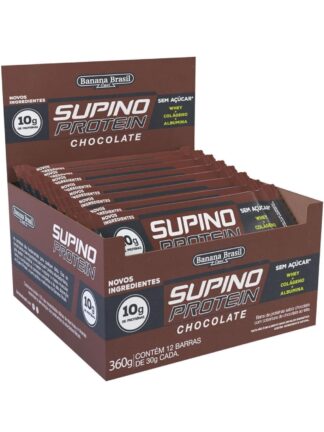 Banana Brasil Display Barra De Proteína Supino Protein Chocolate - 12 Unidades De 30G