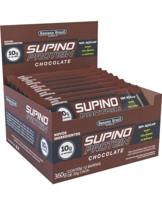 Banana Brasil Display Barra De Proteína Supino Protein Chocolate - 12 Unidades De 30G
