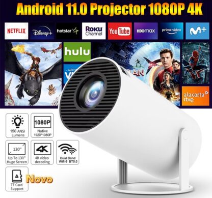￼Projetor 4K HD 150 Polegadas Celular, Tv B0x, Xbox, PS, Pc, Wifi HY300 Pro Magcubic Envio Imediato