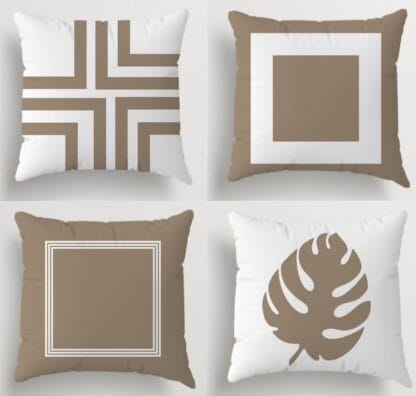 ￼Kit Com 04 Capas Para Almofadas Decorativas Ideal Para Decoração de Quarto e Sala com Zíper