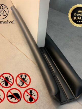 Veda Porta Impermeável Rolinho Protetor 70cm e 80cm Dupla Proteção Preto