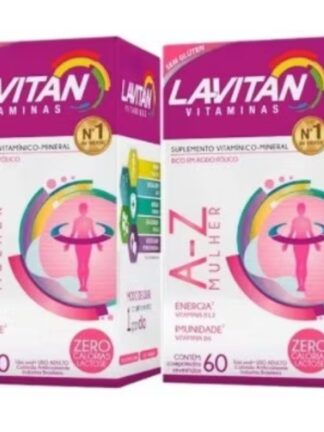 Kit 02 Lavitan AZ Mulher Cimed 60 Comprimidos Cada caixa Total 120 Comprimidos