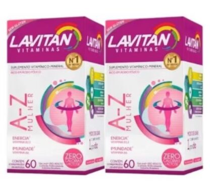 Kit 02 Lavitan AZ Mulher Cimed 60 Comprimidos Cada caixa Total 120 Comprimidos
