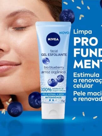 NIVEA Gel Esfoliante Facial Refrescante 75ml - Limpeza profunda e estimulação da renovação celular, contém as vitaminas E e B5, remove as células mortas sem causar irritação