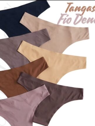 Kit 10 Calcinhas Tanga Fio Dental e Conforto Sem Costura Corte A Laser e Não Marca