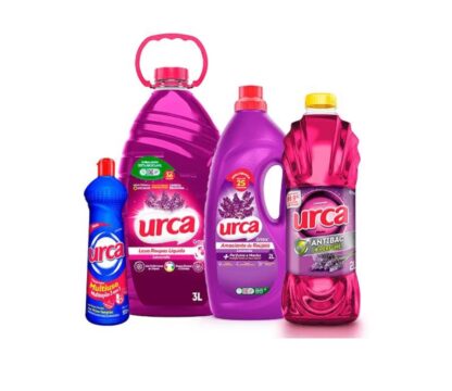 ￼Kit Lava Roupas Liquido Urca Lavanda - 3L + Amaciante Urca Lavanda - 2L + Multiuso Urca Maxx Lavanda Azul 500ml + Desinfetante Urca Lavanda 2l