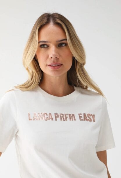 Camiseta Lança Perfume Reta Hotfix Off-White