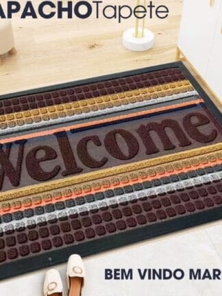 ￼Tapete de Porta Capacho BEM VINDO Estampado Premium Antiderrapante