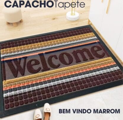 ￼Tapete de Porta Capacho BEM VINDO Estampado Premium Antiderrapante