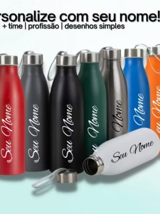 ￼Garrafa Inox 750ML Personalizada c/NOME, LOGOTIPO ou DESENHO