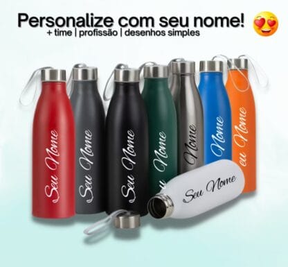 ￼Garrafa Inox 750ML Personalizada c/NOME, LOGOTIPO ou DESENHO