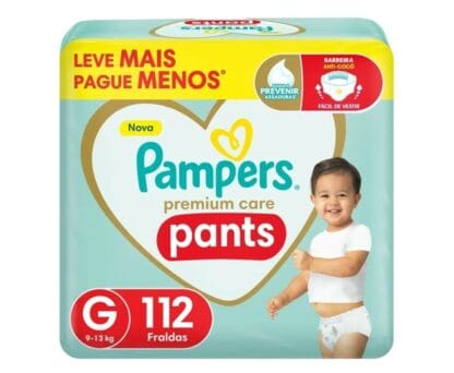 Pampers Pants Premium Care Fralda Fácil de Vestir G 112 Unidades