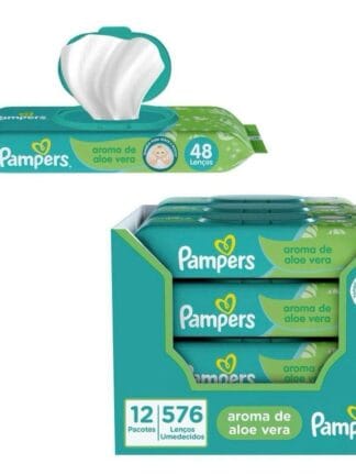 Pampers Lenços Umedecidos Aroma de Aloe Vera 576 Unidades