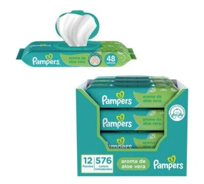 Pampers Lenços Umedecidos Aroma de Aloe Vera 576 Unidades