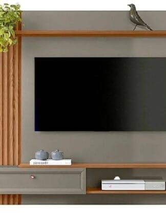 Painel Home para TVaté 55 polegadas Alvorada Amendoa/Titanio Linea Brasil