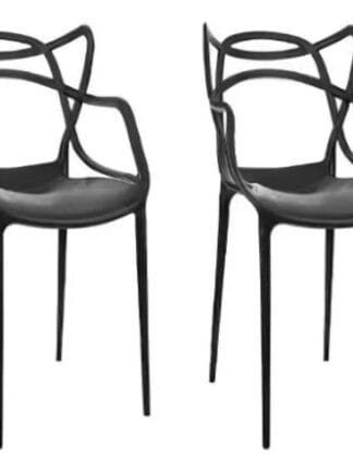 Cadeira De Jantar Allegra Cor Preto 2 Unidades AJL