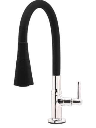 Torneira Para Cozinha Bancada Flexível tubo Preto Conic 2 Jatos