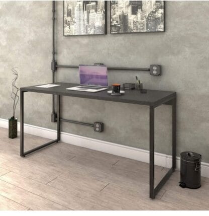 Escrivaninha Trevalla Kuadra Me150-E10 Industrial 150cm Preto Onix