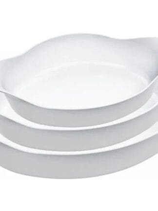 Conjunto de Assadeiras Nadir Opaline em Vidro 3 Peças