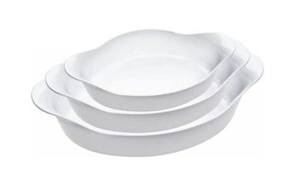Conjunto de Assadeiras Nadir Opaline em Vidro 3 Peças