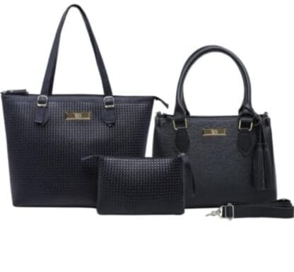 Kit Bolsa Feminina Grande + Baú + Carteira