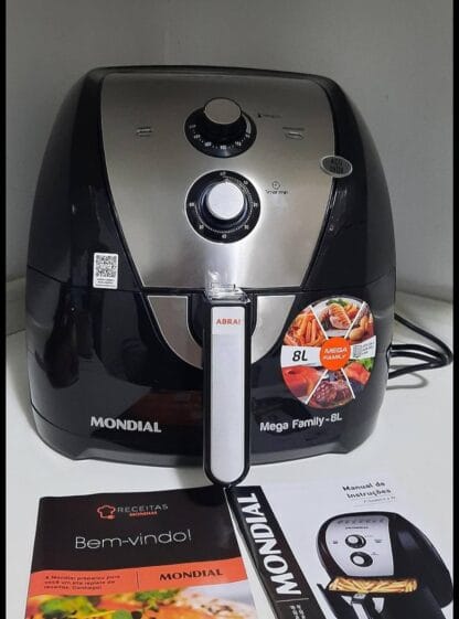 Fritadeira Sem Óleo Air Fryer 8L, Mondial, Preto/Inox, 1900W, 110V - AFN-80-BI