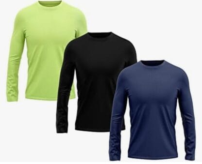 Kit 3 Camiseta DF Masculina Manga Longa Proteção Solar UV +50 Segunda Pele