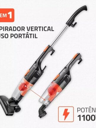 Aspirador Vertical Mondial Turbo Cycle Ap-35 1.31 110v Cor Preto/Laranja