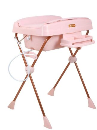 Banheira Infantil Rígida Rosa Burigotto Millenia com Trocador