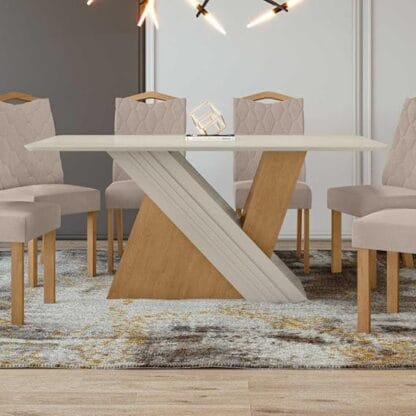 Mesa de Jantar Retangular 6 Lugares Vênus Móveis Lopas