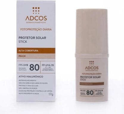 Adcos, Protetor Solar Tonalizante Stick FPS80 Peach 17g