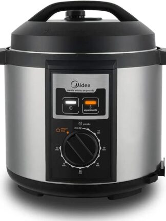 Panela de Pressão Mecanica, 6L, Inox/Preto, 110V, Midea