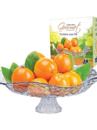 Fruteira e Saladeira de Vidro com Pé Ruvolo Gourmet Modena Redonda 32cm