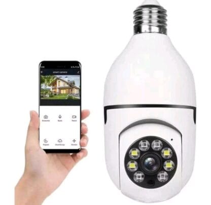 Câmera Segurança Wifi Ip Sem Fio 360 Com Encaixe Lâmpada Bocal