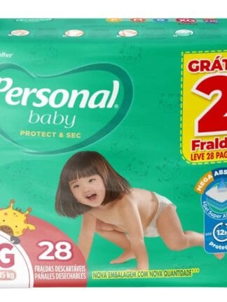 Fralda Personal Baby Protect e Sec XG Mega Leve 28 pague 26 Uni