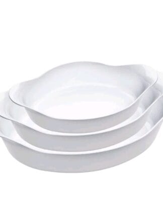 Conjunto de Assadeiras Nadir Opaline em Vidro 3 Peças