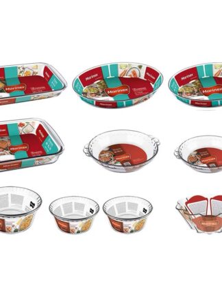 Conjunto de Travessas Refratárias Marinex em Vidro - 10 Peças