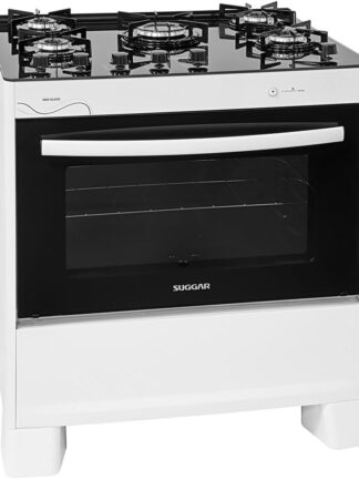 SUGGAR FOGÃO NEO GLASS BRANCO MESA DE VIDRO 5 BOCAS