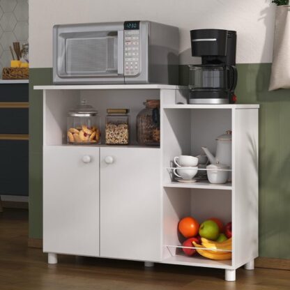 Balcão Multimóveis para Forno e Microondas Branco