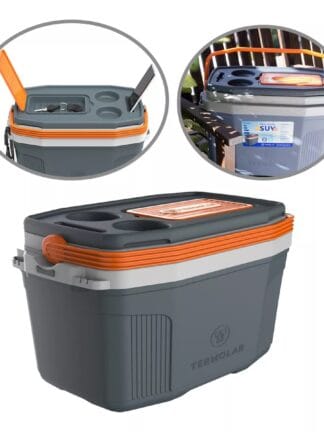 Caixa Térmica Suv Cooler Com Alça Cinza 20l Termolar Cor Cinza - Laranja CUPOM: 18AGORA