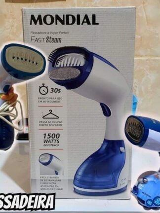 Passadeira a Vapor Portátil Fast Steam, Mondial, Branco/Azul, 1500W, 110V - VP-09