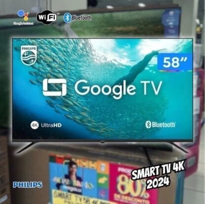 Smart TV 58" 4K UHD D-LED Philips Série 7019 58PUG7019/78 Wi-Fi Bluetooth Google Assistente 3 HDMI 2 USB CUPOM: TV100