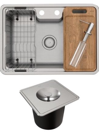 Cuba Cozinha Docol Massima 68x48cm+acessórios+lixeira Quadrada