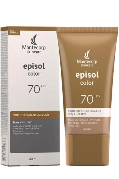 MANTECORP - Protetor Solar Facial Episol Color FPS 70 tom 2 40ml
