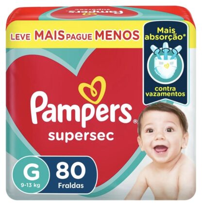 Fralda Pampers Supersec G - 80 fraldas
