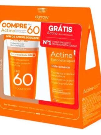 DARROW KIT ACTINE SOLAR FPS60 COLOR 40G + ACTINE SAB LIQ 40G, Cor: Branco